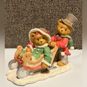 Cherished Teddies Lindsey and Lyndon “Walking in a Winter Wonderland” 1996 Decor